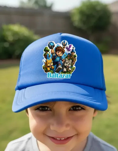 Jockey Personalizado Video Juego Bloque Pixel Niño Ajustable Azul S Videojuegos Bloques