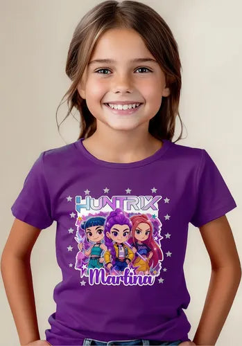Polera Huntrix Demon Hunter K Pop Personalizada Niñas