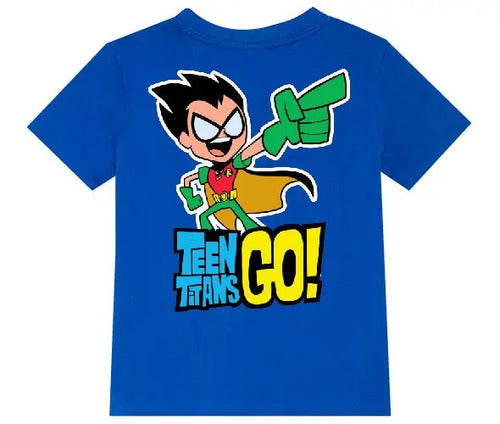Polera Color Algodón 100% Niños Robin Titanes