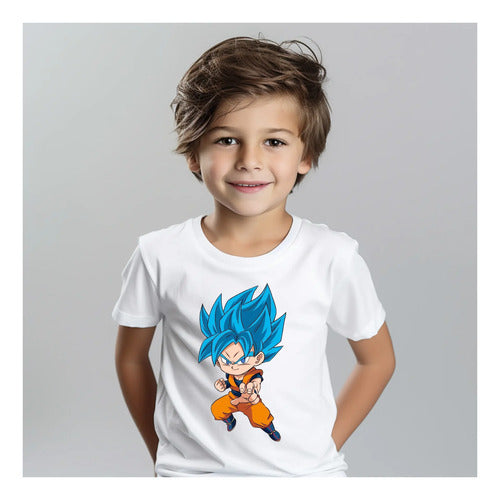 Polera Color Algodón 100% Niños Vegeta Dragon Ball