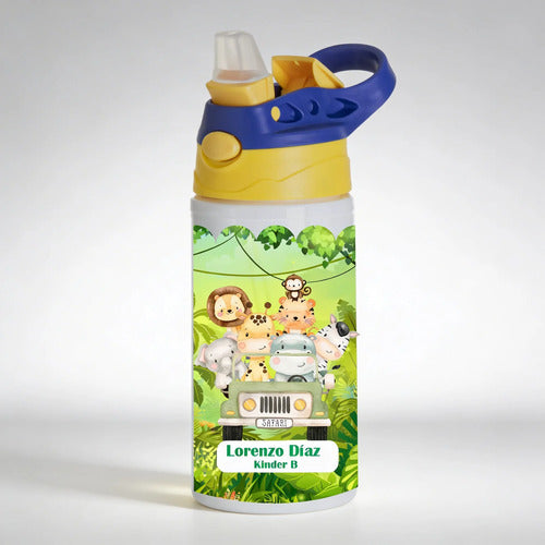Botella Agua Colegio Animales Safari Personalizada