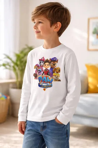 Camiseta Polar Manga Larga Polera Niño Paw Patrol Pelicula