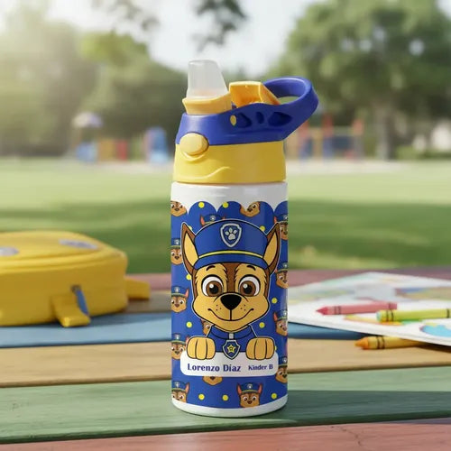 Botella Agua Colegio Chase Paw Patrol Personalizada Niños