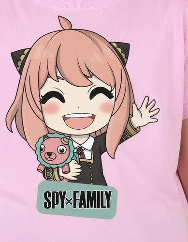 Polera Color Algodón 100% Niña Anya Spy X Family Cat