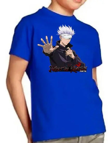 Polera Color Algodón 100% Niños Satoru Gojo Jujutsu Kaisen 2