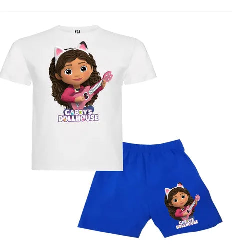 Pijama Corto Niñas Algodon Casa Gaby Gabby Dollhouse Guitarra