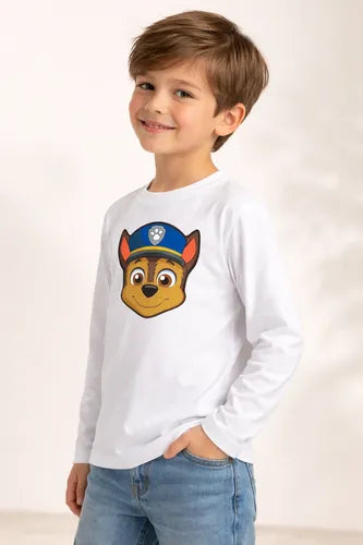Camiseta Polar Manga Larga Polera Niño Chase Paw Patrol
