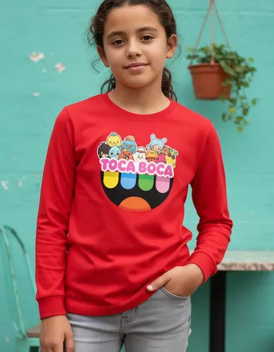 Polera Manga Larga Algodón Niñas Toca Boca