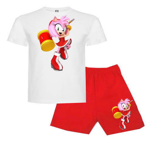 Pijama Corto Niñas Algodon Amy Rose Sonic