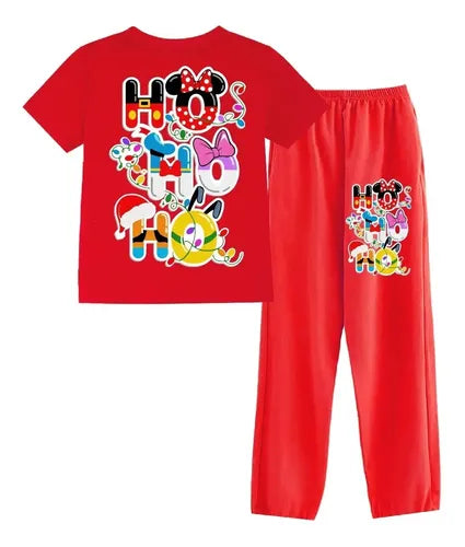 Pijama Largo Mickey Navidad Ho Ho Ho 1 Niños Algodón