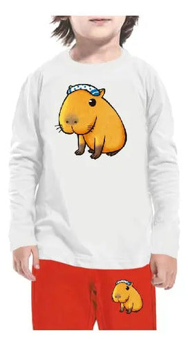 Pijama Largo Niñas Algodon Capibara Tipo C Capybara