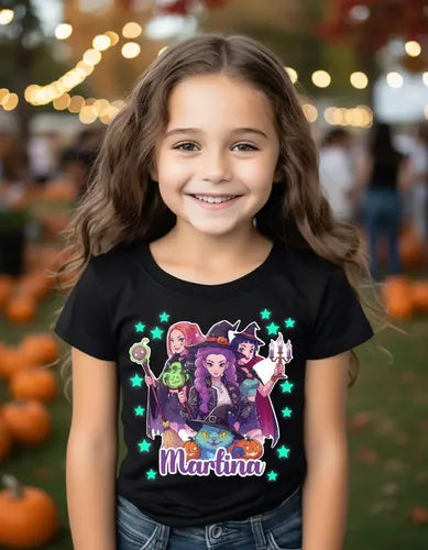 Polera Huntrix Halloween Guerreras K Pop Personalizada Niña
