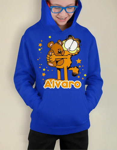 Polerón Canguro Garfield Personalizado Niños