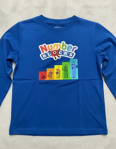 Polera Manga Larga Algodón Niños Numberblocks