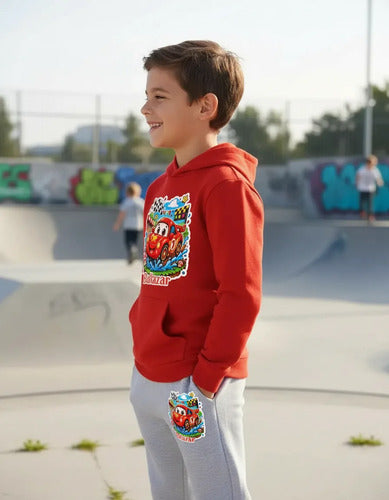 Buzo Auto Car Rojo Personalizado Niños Conjunto Deportivo 2