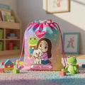 Mochila Morral Lara Campos Colegio Personalizada Fucsia Lara Campos