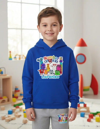 Buzo Number Blocks Poleron Pantalon Personalizado Niños