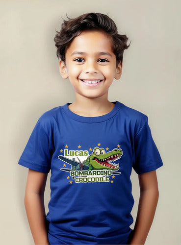 Polera Bombardino Cocodrilo Personalizada Niños Algodón