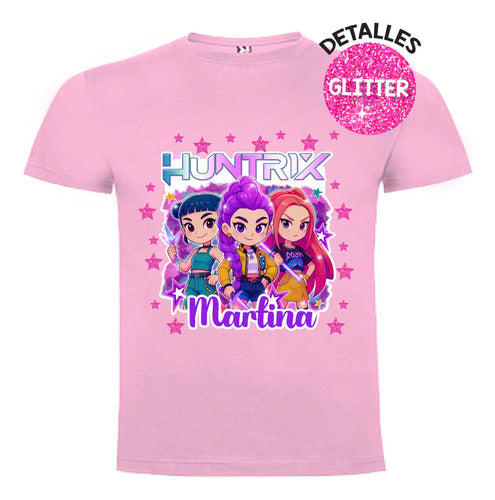 Polera Huntrix Demon Hunter K Pop Personalizada Niñas