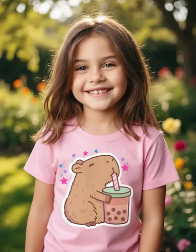 Polera Capibara Niñas Algodón 100%