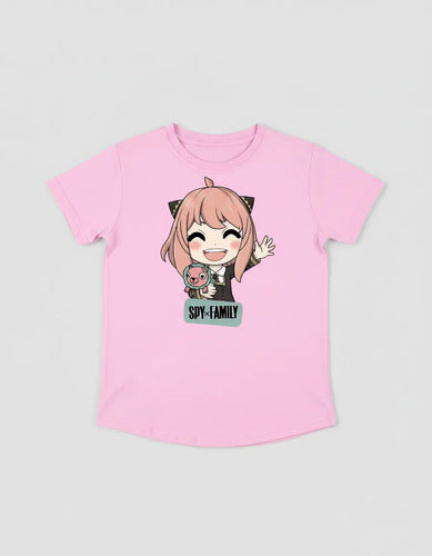 Polera Color Algodón 100% Niña Anya Spy X Family Cat