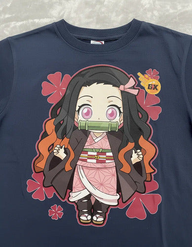 Polera Manga Larga Algodón Niñas Nezuko Demon Slayer