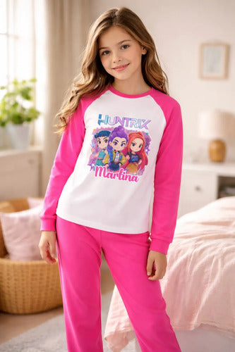 Pijama Polar Huntrix Guerreras K Pop Niñas Personalizado