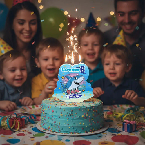 Vela De Cumpleaños Tralalero Tralala Personalizada Niños
