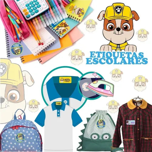 Etiquetas Escolares Pesonalizadas Rubble Paw Patrol