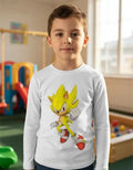 Camiseta Polar Manga Larga Polera Niño Sonic Dorado