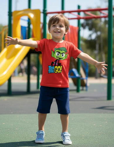 Polera Color Algodón 100% Niños Chico Bestia Titanes