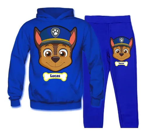 Poleron + Pantalón De Buzo Chase Paw Patrol Personalizado