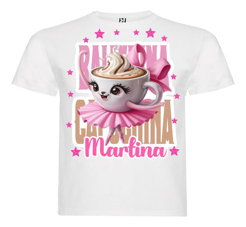 Polera Ballerina Capuccina Niñas Personalizada Algodón 100%