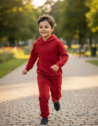 Buzo Niños Algodón Poleron Canguro + Pantalon