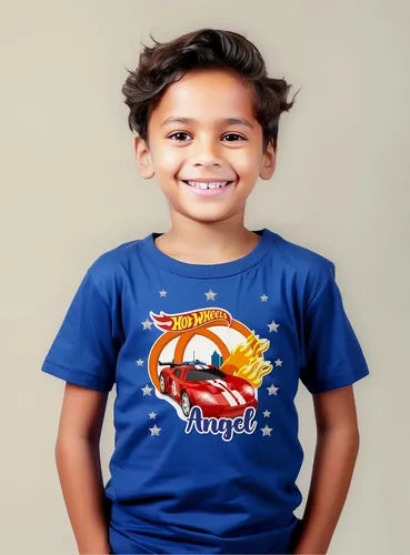 Polera Hot Wheels Personalizada  Algodón 100% Manga Corta