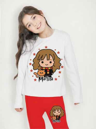 Pijama Largo Hermione Granger Personalizado Algodon Harry