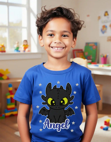 Polera Chimuelo Dragon Niños Algodón 100% Personalizada