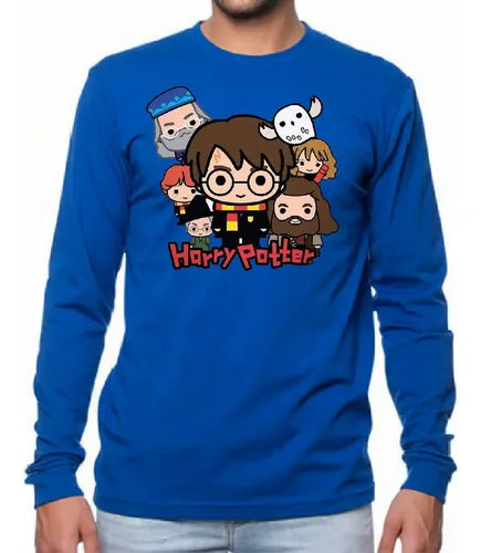 Polera Manga Larga Algodón Niños Harry Potter Nuevo