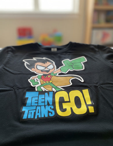Polera Color Algodón 100% Niños Robin Titanes