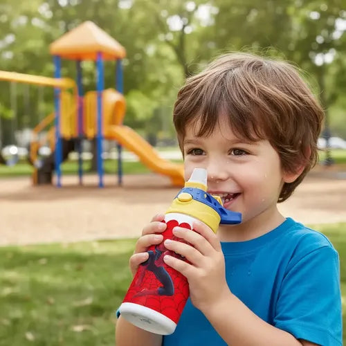 Botella Agua Colegio Spiderman Niños Flex
