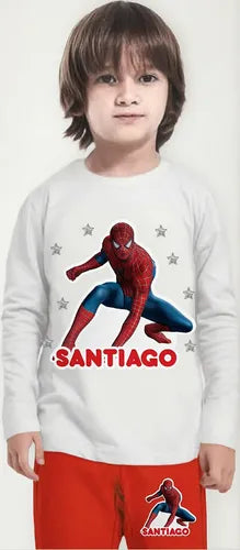 Pijama Largo Spiderman 100% Algodón Personalizado D1
