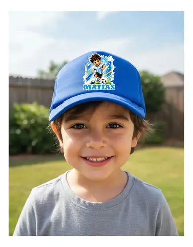 Jockey Personalizado Futbol Argentina Niño Ajustable Azul S Futbol Argentina
