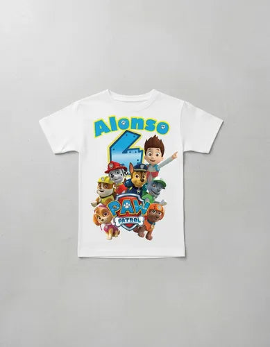 Polera Paw Patrol 4 Personalizada Regalo Niño Cumpleaños