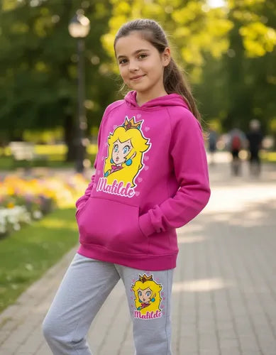 Buzo Princesa Peach Pantalon Personalizado Niñas