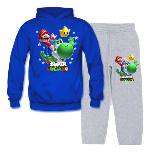Buzo Super Mario Galaxy Poleron Pantalon Personaliza Niños 2