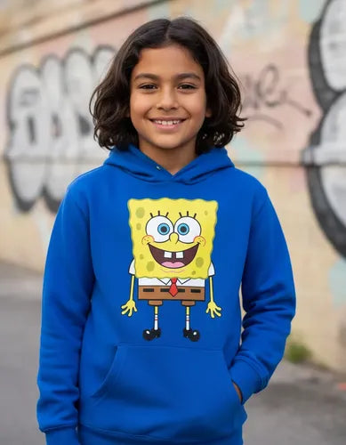Polerón Canguro Algodón Niños Bob Esponja