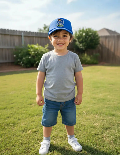 Jockey Personalizado Futbol Nombre Numero Niño Ajustable Azul S Futbol Niño Azul