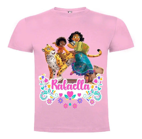 Polera Encanto 5 Niñas Personalizada Algodón 100%