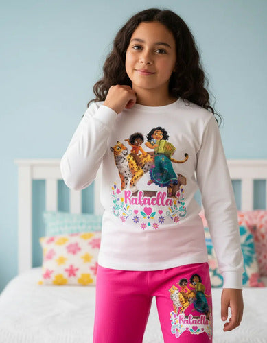 Pijama Largo Encanto Mirabel 2 Niñas Personalizado Algodon
