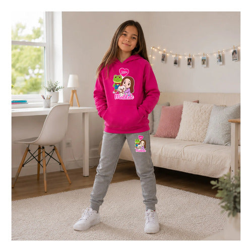 Buzo Lara Campos Niñas Personalizado Pantalon Poleron Conj
